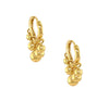 Ball Pierced Earrings  Yellow Gold Plated 0.92" Long X 0.22" Wide