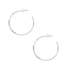 Double Multi Width Hoop Pierced Earrings  White Gold Plated 2" Diameter