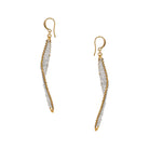 White Beads Twist Pierced Earrings  Yellow Gold Plated 2.83" Long X 1.13" Wide    As worn by Hoda Kotb