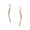 White Beads Twist Pierced Earrings  Yellow Gold Plated 2.83" Long X 1.13" Wide    As worn by Hoda Kotb