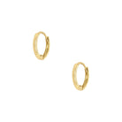 Small Huggie Pierced Earrings  14K Yellow Gold 0.35" Diameter 0.04" Thick