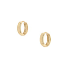 Plain Thick Huggie Pierced Earrings  14K Yellow Gold 0.47" Diameter 0.13" Thick