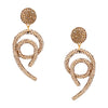 Yellow Gold Crystal Twist Pierced Earrings Yellow Gold Plated Hand Set Crystals 3.0" Long X 1.18" Wide
