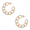 Yellow Gold Plated Crystal Link Hoop Pierced Earrings  Yellow Gold Plated Hand Set Crystals 1.75" Diameter