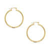 Small Hoop Pierced Earrings  Yellow Gold Plated 1.5'' Diameter