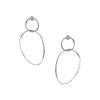 Open Twist Abstract Pierced Earrings  White Gold Plated 3.0" Long X 1.5" Wide