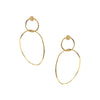 Open Twist Abstract Pierced Earrings  Yellow Gold Plated 3.0" Long X 1.5" Wide
