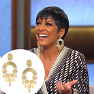 Geometric Chandelier Pierced Earrings   Yellow Gold Plated 4.00" Long X 1.65" Wide Textured Finish  As worn by Tamron Hall