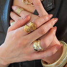 Woman Wearing "Darling" Engraved Signet Ring