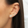 Diamond Butterfly Stud Pierced Earrings  14K Yellow Gold 0.3 Diamond Carat Weight Butterfly: 0.30" Diameter