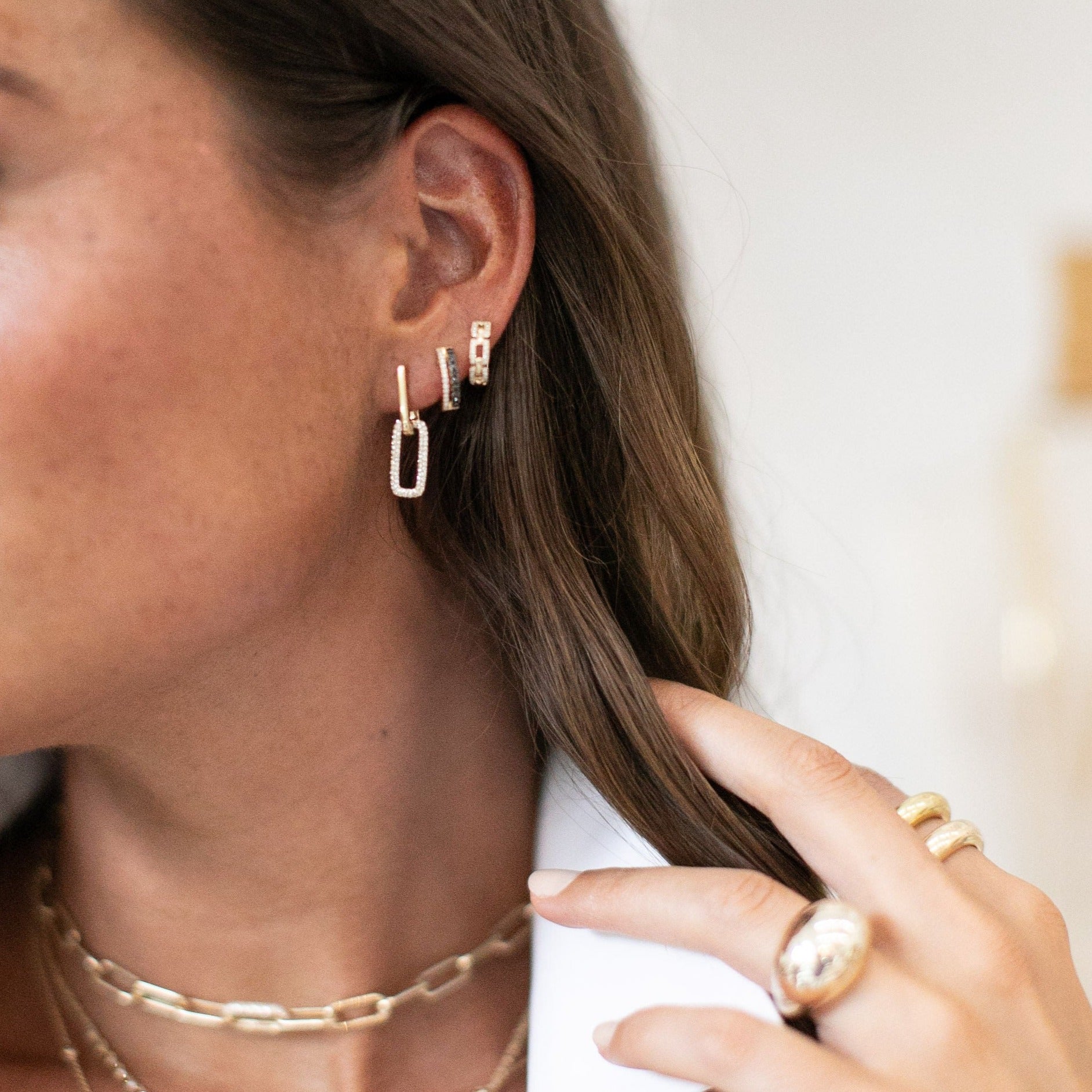 Diamond link earrings Clearance