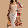 Multicolor Square Crochet Kimono  One Size 100% Acrylic 52" Long 9.8" armhole