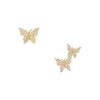 Diamond Butterfly Stud Pierced Earrings  14K Yellow Gold 0.16 Diamond Carat Weight Single Butterfly: 0.25" Long X 0.25" Wide Double Butterfly: 0.5" Long X 0.25" Wide