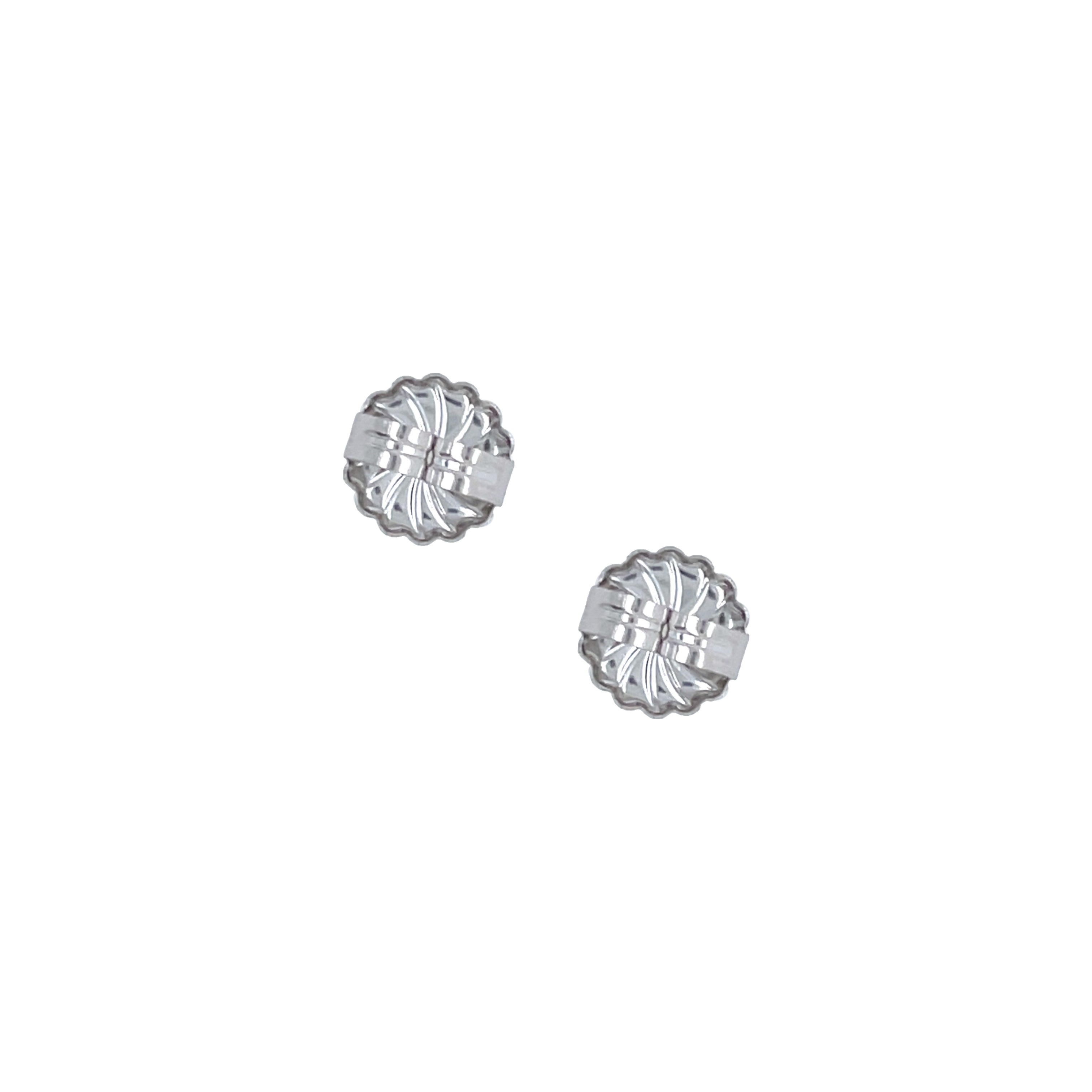 14K Jumbo Earring Backs  14K White Gold 0.37" Diameter