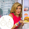 Multi Circle Statement Lightweight Concentric Hoop Drop Pierced Earrings  Yellow Gold Plated 2.95" Long X 2.02" Wide As worn by Hoda Kotb on The Today Show