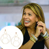 Multi Circle Statement Lightweight Concentric Hoop Drop Pierced Earrings  Yellow Gold Plated 2.95" Long X 2.02" Wide As worn by Hoda Kotb on The Today Show