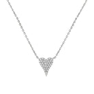 14k Gold Mini Pave Diamond Heart Chain Necklace  14K White Gold 0.08 Diamond Carat Weight Heart: 0.33" Long X 0.24" Wide 15.5-17.5" Adjustable Chain