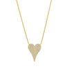 Medium Sized Pave Diamond Heart Necklace  14K Yellow Gold 0.26 Diamond Carat Weight 15.5"- 17.5" Chain Length Heart: 0.66" Length X 0.44" Width