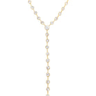 Yellow Gold Over Silver CZ Lariat Chain Necklace  Yellow Gold Plated Over Silver 6" Drop CZ: 5.2MM 14-16.5" Adjustable Chain