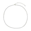 Thin Tennis CZ Necklace  White Gold Plated Cubic Zirconia Stones: 2MM Diameter 15"-18" Length 