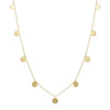 Long Coin Necklace  Yellow Gold Plated Disc: 0.25" Diameter Chain: 60" Long