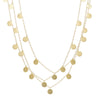 Long Coin Necklace  Yellow Gold Plated Disc: 0.25" Diameter Chain: 60" Long