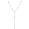 Twinkle Lariat Y Necklace  White Gold Plated 17" Long 11" Drop