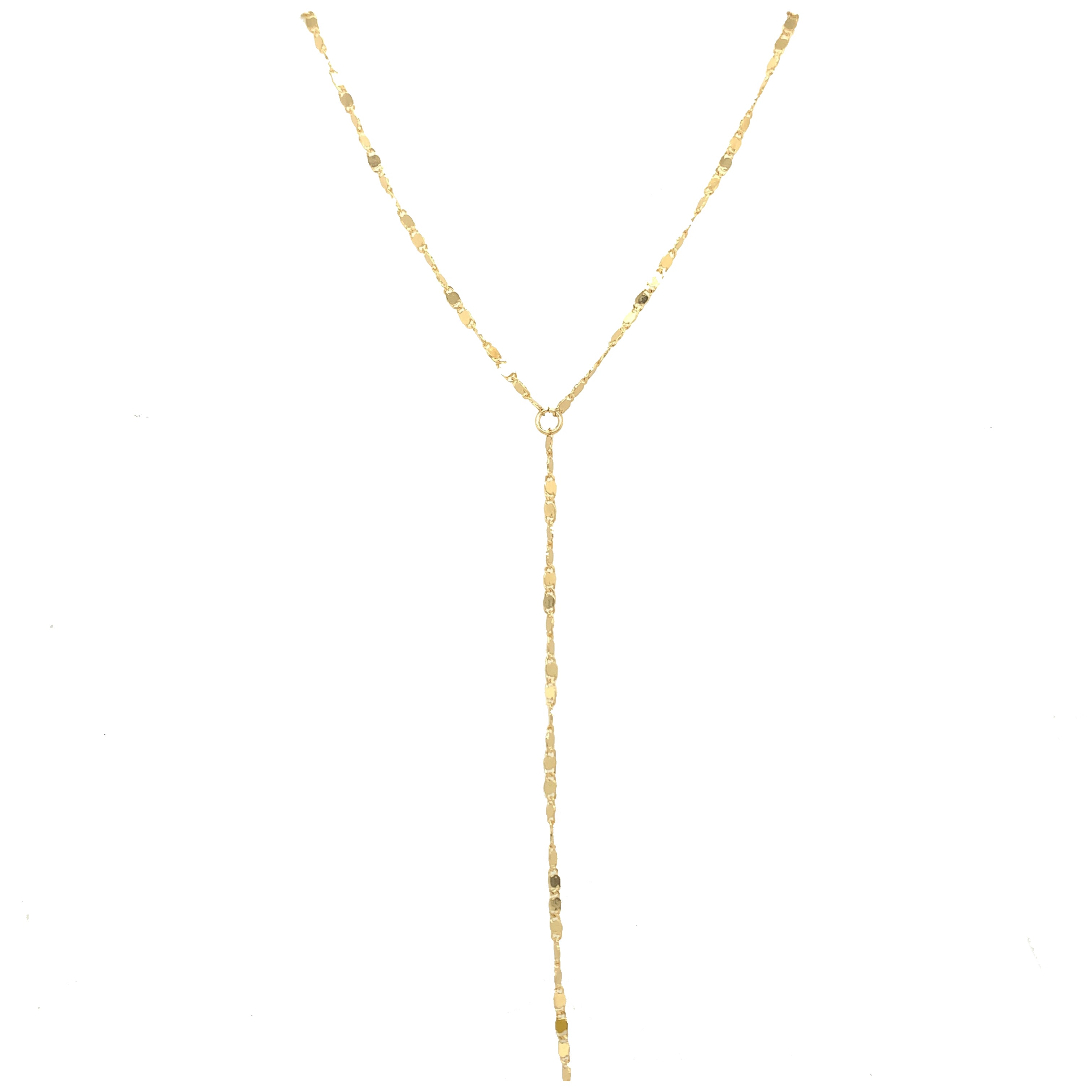 Twinkle Lariat Y Necklace  Yellow Gold Plated 17" Long 11" Drop