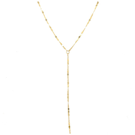 Twinkle Lariat Y Necklace  Yellow Gold Plated 17" Long 11" Drop view 1