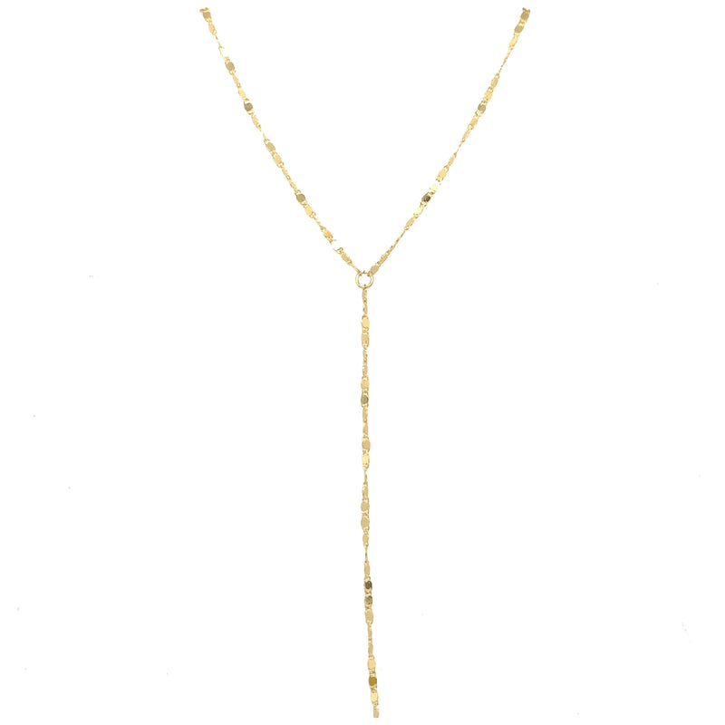Twinkle Lariat Y Necklace  Yellow Gold Plated 17" Long 11" Drop