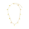 Dangle Star Charm Choker Necklace  14K Yellow Gold Plated 12-15" Long Stars: 0.26" Diameter