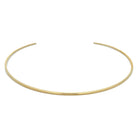 Rounded Thin Choker Adjustable Necklace  14K Yellow Gold Plated 11" Around the neck 2.55MM Thick