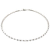 Flexible White Gold Baguette Choker White Gold Plated Cubic Zirconia Width: 0.10"