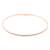 White Faux Diamonds Flexible Choker Necklace  Rose Gold Plated