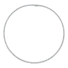 White Faux Diamonds Flexible Choker Necklace   White Gold Plated