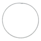 White Faux Diamonds Flexible Choker Necklace   White Gold Plated