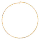 White Faux Diamonds Flexible Choker Necklace  Yellow Gold Plated