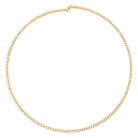 White Faux Diamonds Flexible Choker Necklace  Yellow Gold Plated
