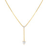 Double Heart Y Lariat Chain Necklace  Yellow Gold Plated Small Heart: 0.17" Diameter Large Heart: 0.26" Diameter 1.5" Drop 16-18" Adjustable Chain