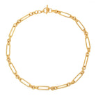 Rectangle Link Necklace  Yellow Gold Plated 18" Long