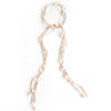 Tan Leather Fresh Water Pearl Lariat  51" Length 3 Strands