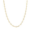 Crystal Station Necklace   Yellow Gold Plated Over Silver  Cubic Zirconia 36.0" Length 