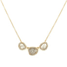 Triple Diamond Slice Necklace  14K Yellow Gold 0.54 Diamond Slice Carat Weight 0.17 Pave Diamond Carat Weight Chain: 15.5-7.5" Long Stones: 1.08" Long X 0.32" Wide