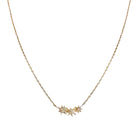 Diamond Three Star Pendant Necklace  14K Yellow Gold 0.07 Diamond Carat Weight Stars: 0.6" Long X 0.2" High Chain: 16-18" Long