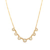 7 Diamond Bezel Charm Chain Necklace  14K Yellow Gold 0.39 Diamond Carat Weight 16-18" Length