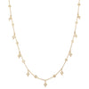 Yellow Gold Diamond Bezel & Pave Dangle Choker Necklace 14K Yellow Gold 14-16" Adjustable 0.28 Diamond Carat Weight