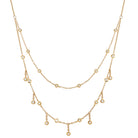 Yellow Gold Plated Bezel Set CZ Layered Drop Necklace  Yellow Gold Plated 16-20" Adjustable   Please allow 10-12 weeks for delivery