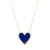 Lapis Heart With Diamond Outline Chain Necklace  14K Yellow Gold 0.18 Diamond Carat Weight 2.69 Lapis Carat Weight Chain: 15.5-17.5" Long Heart: 0.80" Length X 0.78" Width