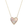 Pink Mother Of Pearl Diamond Heart Necklace  14K Yellow Gold 0.18 Diamond Carat Weight Heart: 0.78" Wide X 0.80" Long Chain: 15-17" Length