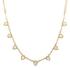 14K Gold Diamond and Moonstone Double Chain Necklace  14K Yellow Gold 0.47 Diamond Carat Weight 1.20 Moonstone Carat Weight Moonstones: 0.26" Long X 0.20" Wide Design: 6" Length Chain: 16-18" Length